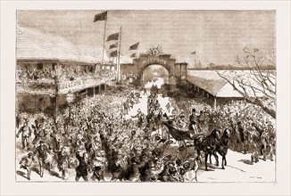 THE WELCOME TO THE PRINCESS LOUISE AT HAMILTON, BERMUDA, 1883