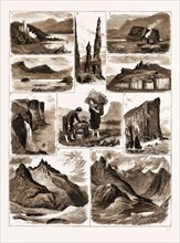 THE LAND AGITATION IN SKYE, 1883: 1. Dunvegan Castle, Isle of Skye. 2. The Needle, Quiraing. 3. A