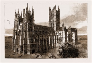 THE EXTERIOR OF THE CATHEDRAL, CANTERBURY, UK, 1883