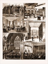 THE QUEEN'S PAVILION, AT ALDERSHOT, UK, 1883: 1. The Queen's Pavilion. 2. The Kitchen in the
