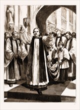 THE ENTHRONEMENT OF THE NEW PRIMATE IN CANTERBURY CATHEDRAL, UK, 1883: ARCHBISHOP BENSON