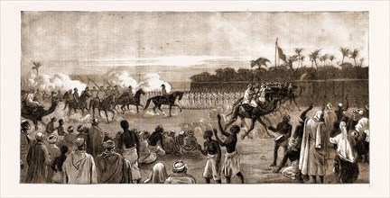 THE REBELLION IN SUDAN, 1883: ARRIVAL OF THE SUDAN FIELD FORCE AT BERBER, ON THE NILE, HICKS PASHA,