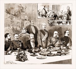 WOLSELEY AND ALCESTER IN THE CITY, THE BANQUET AT THE MANSION HOUSE, LONDON, UK, 1883; THE