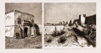 AN ARTIST'S NOTES IN MOROCCO, 1883: PALACE OF THE GOVERNOR OF BENI MESKIN, THE WALLS OF MOROCCO