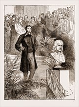 UNVEILING THE BUST OF FIELDING AT THE SHIRE HALL, TAUNTON, UK, 1883: 1. The Ceremony: Mr. Lowell's