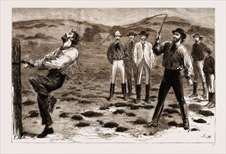 NEW SOUTH WALES, AUSTRALIA, 1883: SUMMARY JUSTICE, FLOGGING A BUSH THIEF