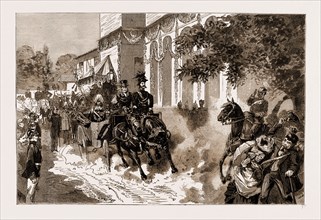 THE GERMAN AUTUMN MANOEUVRES, 1883: ARRIVAL OF THE EMPEROR AND STAFF AT MERSEBURG