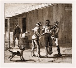 ILLICIT DIAMOND BUYING AT THE CAPE, SOUTH AFRICA, 1883: DETECTIVES SETTING A TRAP