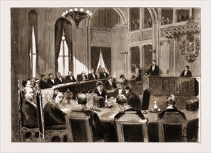 THE CONSTITUTIONAL CRISIS IN NORWAY, 1883: VIEW OF THE COURT AT CHRISTIANA IN WHICH THE NORWEGIAN