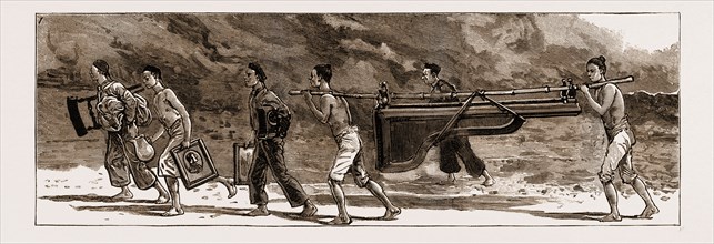 THE RECENT RIOTING AT CANTON, CHINA, 1883: 1. Chinese Looting the Foreign Settlement.