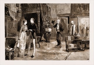 SCENE IN ACT IV. OF "YOUNG FOLKS' WAYS," THE NEW PLAY AT THE ST. JAMES'S THEATRE, LONDON, UK, 1883:
