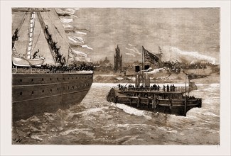 ARRIVAL OF THE PRINCESS LOUISE AND MARQUIS OF LORNE AT LIVERPOOL FROM CANADA: THE STEAM-TUG WITH