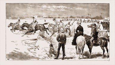 THE NEW EGYPTIAN ARMY, 1883: PUTTING THE CAVALRY OVER THE JUMPS AFTER MORNING RIDING SCHOOL