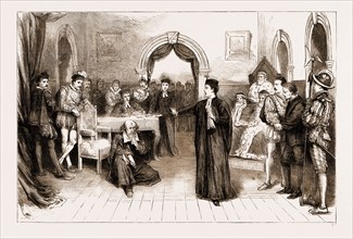 THE TRIAL SCENE FROM THE "MERCHANT OF VENICE" AS PERFORMED AT OXFORD BY MEMBERS OF THE