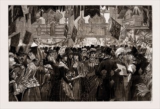 FANCY FAIR AT THE ATHENAEUM, CAMDEN ROAD, IN AID OF THE NORTH-WEST LONDON HOSPITAL, UK, 1886