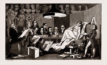 "R.A.'S OF GENIUS," LIFE SCHOOL AT THE ROYAL ACADEMY, 1824, UK, 1886; Rowlandson, Sir Benjamin