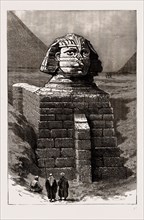 ANTIQUARIAN EXCAVATIONS IN EGYPT, 1886: THE GREAT SPHINX AS NOW CLEARED FROM THE ENCUMBERING SAND