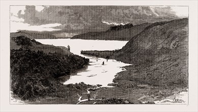 TERRAWERRA LAKE AND MOUNTAIN, THE SCENE OF THE RECENT VOLCANIC ERUPTION IN NEW ZEALAND, 1886