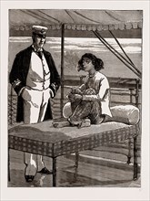THE ONLY LADY PATIENT ON BOARD THE HOSPITAL SHIP "RANGOON," ON THE IRRAWADDY, 1886
