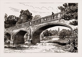 EATON HALL: THE HALL, SEEN THROUGH SAIGHTON BRIDGE, UK, 1886