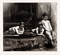 THE EXPEDITION TO UPPER BURMA: KING THEEBAW AND HIS TWO QUEENS IN THE PALACE AT MANDALAY, 1886