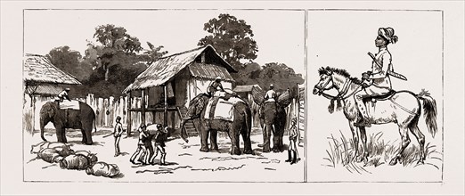 THE EXPEDITION TO UPPER BURMA, WITH THE TONGHOO FIELD FORCE, 1886: GYOBIN STOCKADE, INTERIOR: