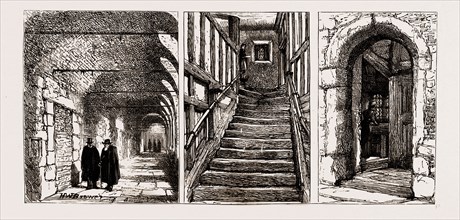 THE THREATENED DEMOLITION OF THE CHARTERHOUSE, 1886: THE CLOISTERS, A MONASTIC STAIRCASE, A