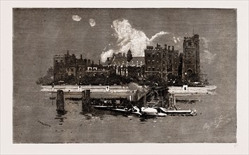 "THE ROYAL RIVER: THE THAMES FROM SOURCE TO SEA": LAMBETH PALACE AND CHURCH, UK, 1886