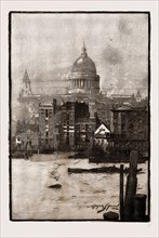 "THE ROYAL RIVER: THE THAMES FROM SOURCE TO SEA": ST. PAUL'S FROM THE RIVER, LONDON, UK, 1886