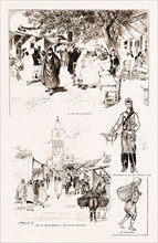 THE FRENCH OCCUPATION OF TUNIS: NATIVE CHARACTER SKETCHES, 1897; In the Rue Halfaouine; A trumpeter