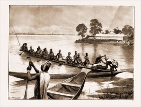THE ROYAL NIGER COMPANY'S EXPEDITION: EVERYDAY SCENES ON THE RIVER NIGER, 1897: A MARKET CANOE