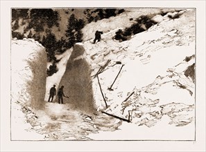 THE FATAL AVALANCHE NEAR DAVOS, 1897: THE POST ROAD CUT THROUGH THE AVALANCHE IN THE ZUGE PASS