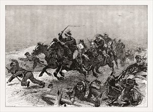 THE GREEK ROUT: AN INCIDENT OF THE STAMPEDE ON THE ROAD TO LARISSA, GREECE, 1897; Panic completely