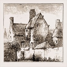 HOUSE IN WHICH PRINCE CHARLES EDWARD TOOK REFUGE AT ROSCOFF, BRITTANY, FRANCE, 1873,
