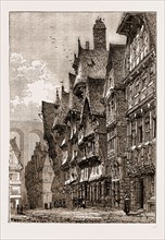 RUE DES NOBLES, MORLAIX, BRITTANY, FRANCE, 1873,