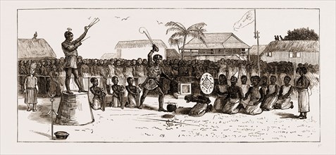A PUBLIC EXECUTION AT COOMASSIE, THE ASHANTEE WAR 1873. Anglo-Ashanti Wars between the Ashanti