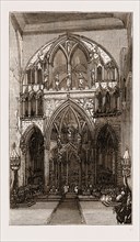 INTERIOR OF DRONTHEIM CATHEDRAL-THE CORONATION, Norway engraving 1873