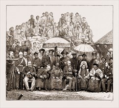 Grand Durbar at Darjeeling, India. Visit of the lieut. Governor of Bengal to the Rajah of Sikkim at