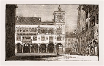 BELLUNOâ€îTHE TOWN HALL AND THE BISHOP'S PALACE, Earthquake in Italy 1873