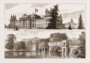 Blenheim Park UK 1873, THE GREAT BRIDGE OVER THE LAKE