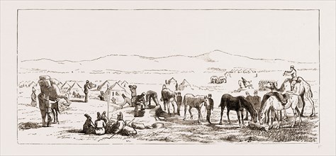 THE RUSSIAN EXPEDITION TO KHIVA 1873, ARRIVAL OF THE ADVANCED CORPS AT THE WELLS OF SENEKA AFTER A