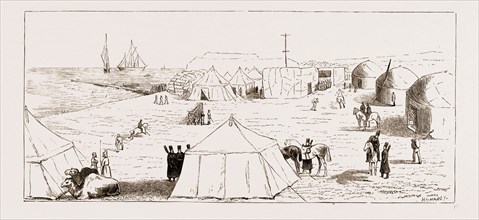 ENCAMPMENT ON THE KINDERLINSKY GULF, EAST COAST OF CASPIAN SEA, THE RUSSIAN EXPEDITION TO KHIVA