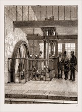 THE FIRST STEAM ENGINE CONSTRUCTED AT TEHERAN, IRAN,  ENGRAVING 1873