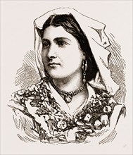 PEASANT WOMAN, ENGRAVING 1873, ITALY