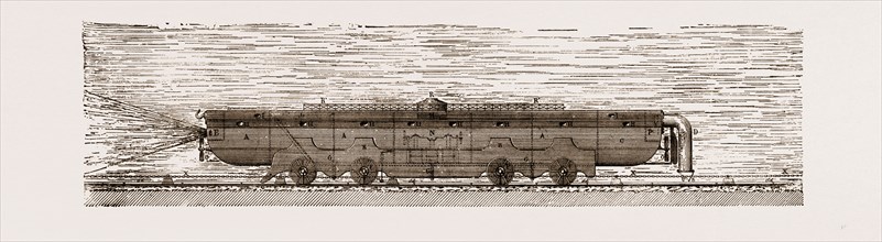 CROSSING THE CHANNEL: PROPOSED SUBMARINE RAILWAY BOAT, 1875
