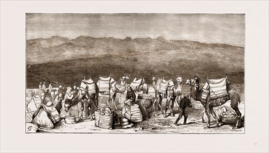 THE FAMINE IN ASIA MINOR, 1875: DEPARTURE FROM CELEPHKIA OF A CONVOY WITH GRAIN SENT BY THE KHEDIVE