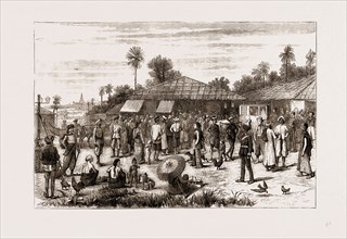 A BAZAAR IN BURMAH, BURMA, 1875