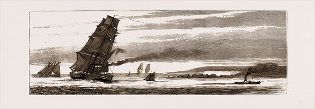 DEPARTURE OF THE ARCTIC EXPEDITION: THE LAST GLIMPSE OF THE VESSELS, UK, 1875