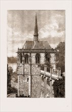 THE CHATEAU D'AMBOISE ON THE LOIRE, FRANCE, 1875: EXTERIOR OF ST. HUBERT'S CHAPEL