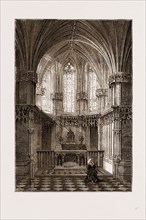 THE CHATEAU D'AMBOISE ON THE LOIRE, FRANCE, 1875: INTERIOR OF ST. HUBERT'S CHAPEL